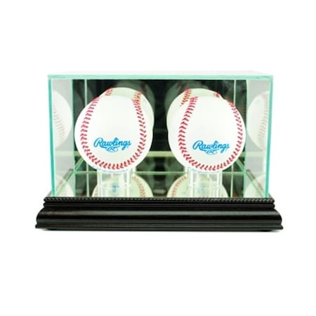 Perfect Cases Perfect Cases DBBSB-B Double Baseball Display Case; Black DBBSB-B